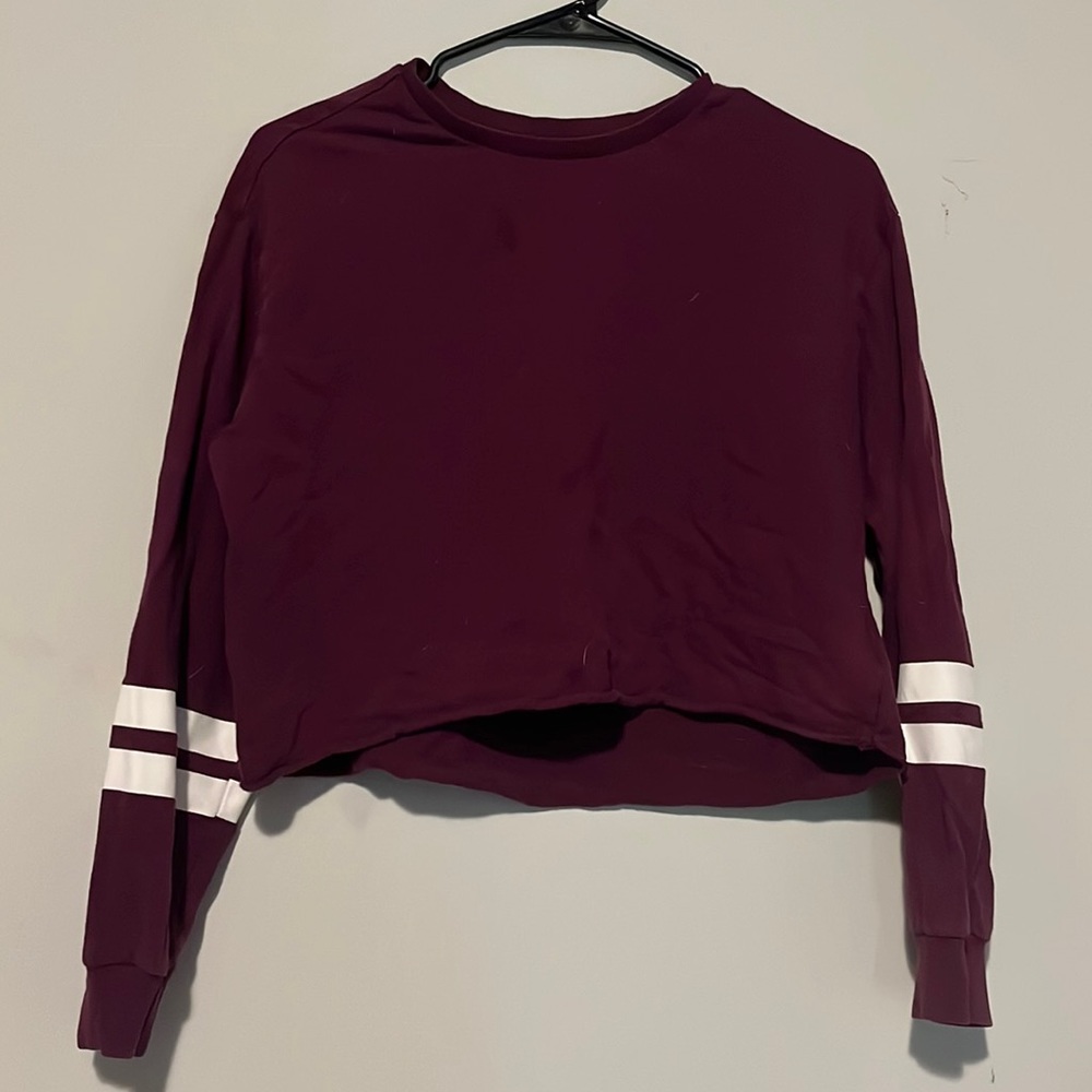 purple long sleeve crop top